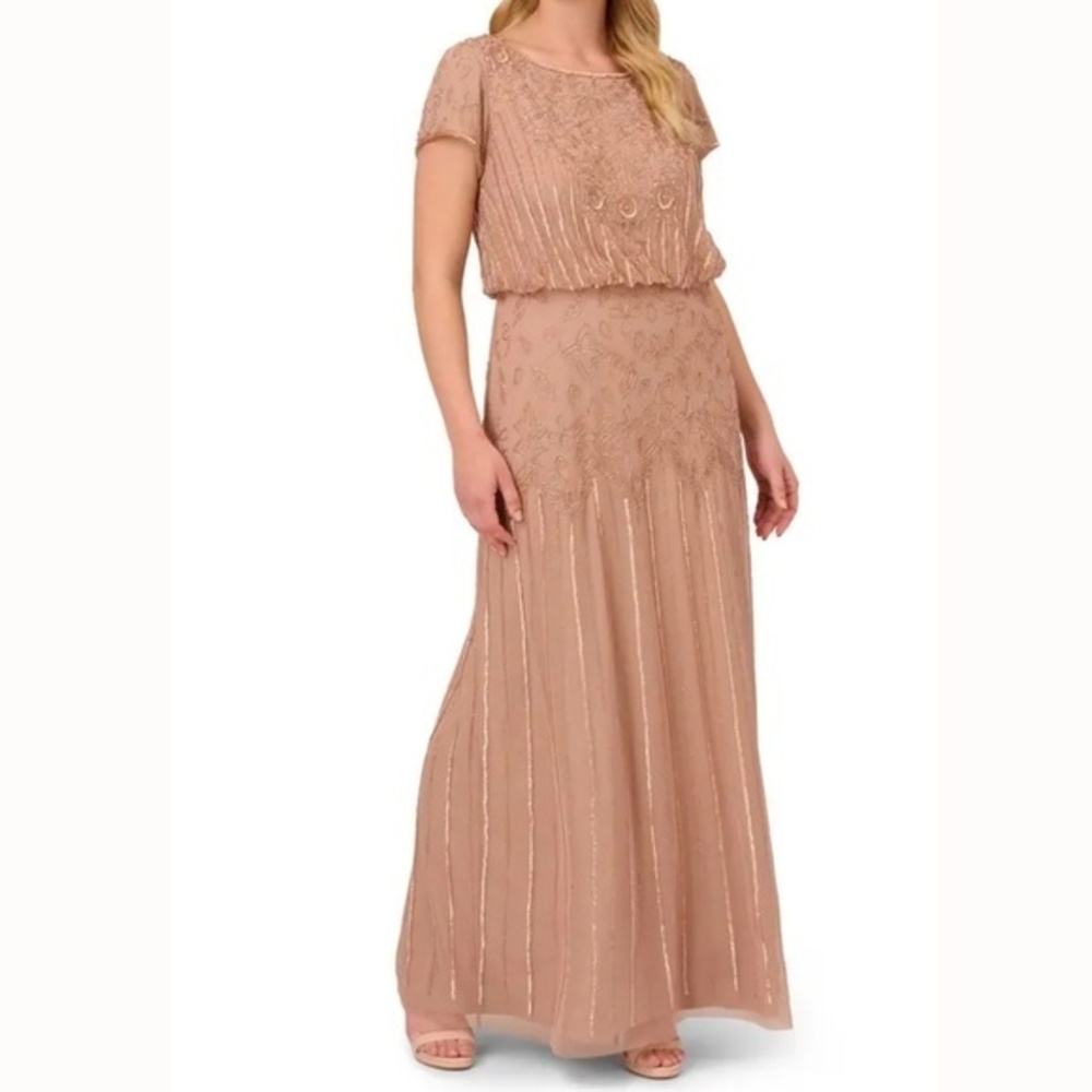 Adrianna Papell Beaded Blouson Gown‎